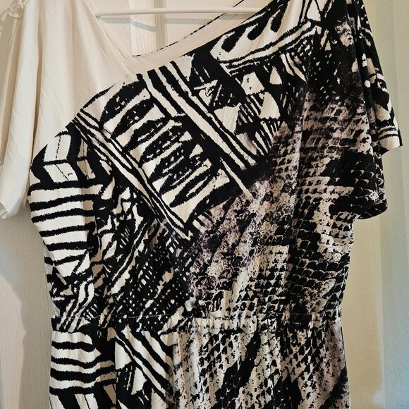 Morgan Mcfeeters Vintage Snakeskin Midi black Fall Aysymetric Slimming dress  14 - Picture 1 of 10